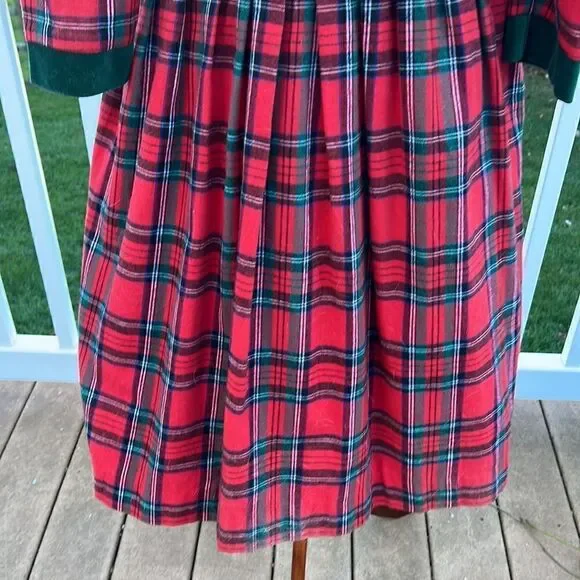 Petite Lanz Made USA Christmas Holiday flannel Vintage nightgown dress Womens 12